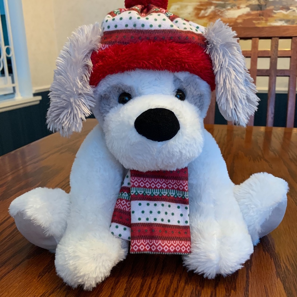 Toy - Gray and White Christmas Holiday Stuffed Bear